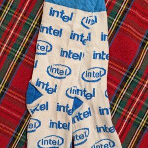 Collectible Intel Corporation Logo Blue & White Unisex Crew Socks